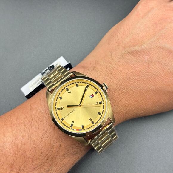 Tommy Hilfiger Griffin 1710457 Men’s 43mm Gold Stainless Steel Quartz NIBWT - Picture 15 of 17